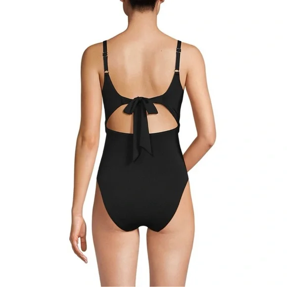 Lands' End Black Women's Swim One Piece - Picture 6 of 6